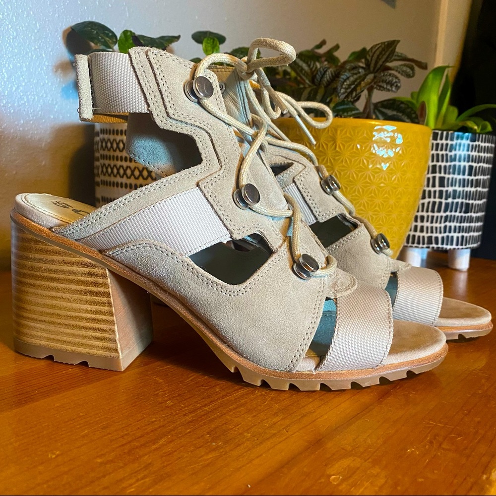 Sorel Nadia Strappy Lace-Up Suede Sandal